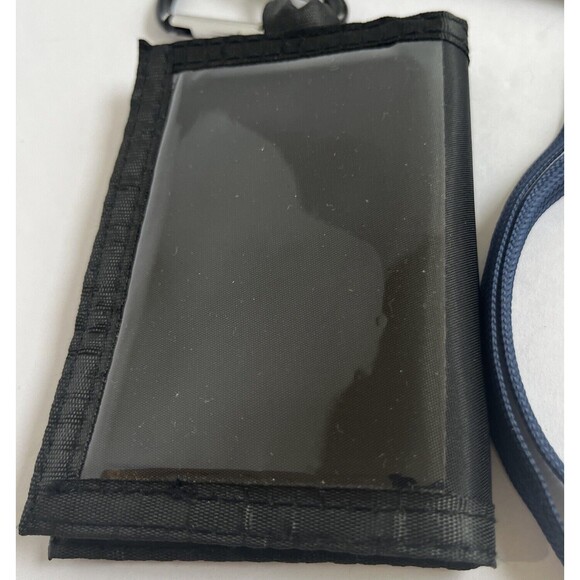 ID Holder Wallet With Belt Clip And Neck Holder. Black With Pockets And Zipper - Picture 2 of 8